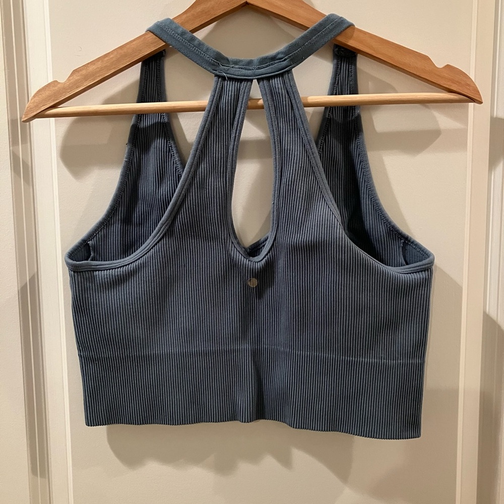 🎉 3/$15 Ribbed V-Neck Racerback Bralette - Blue XL - Picture 2 of 8